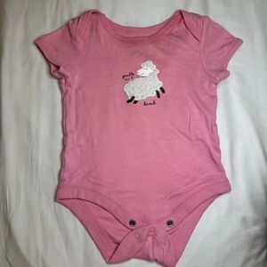 Baby Gap Pink Lamb Graphic Kids One Piece Size 6M